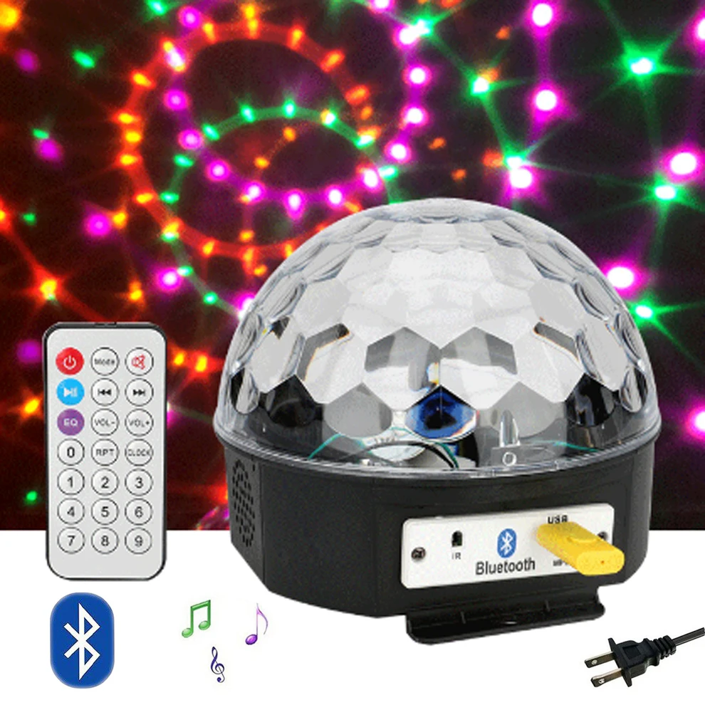 

LED Bluetooth Disco Ball Light with Mp3 Player Prom Laser Party Light 6W DJ Stage Light Laser Projection Lamp With Remote