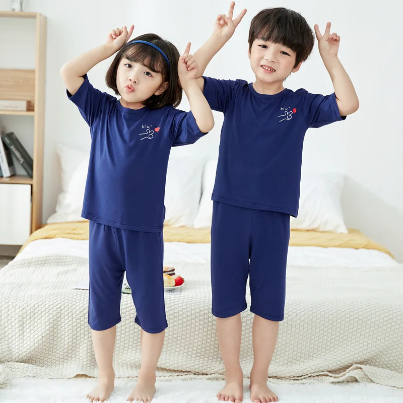 Solid Color Baby Clothes Set Summer Modal Newborn Baby Boys Girls Clothes  2PCS Baby Pajamas Unisex Kids Clothing Sets 2-10 Years