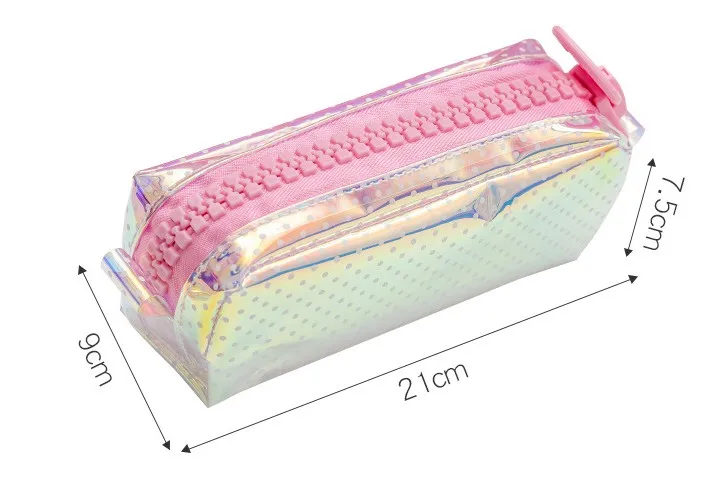 1 шт. кавайный Модный PU лазерный большой чехол на молнии для карандашей милый держатель для ручек Студенческая Сумочка для ручек и карандашей школьные принадлежности