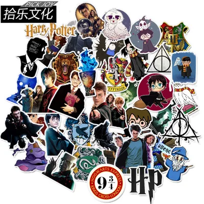 

50Pcs Harri Potter Stickers For Laptop Guitar Motocycle Luggage Skateboard Doodle Decor Sticker Toy