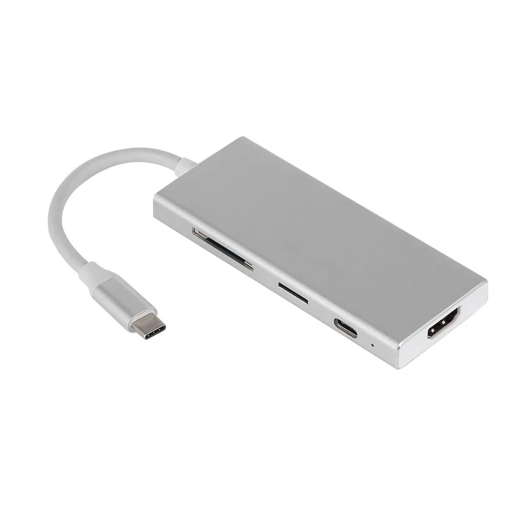 Ouhaobin 7в1 USB адаптер Тип C к Hdmi 4K концентратор 3 0 порта для SD и TF карты USB-C зарядное