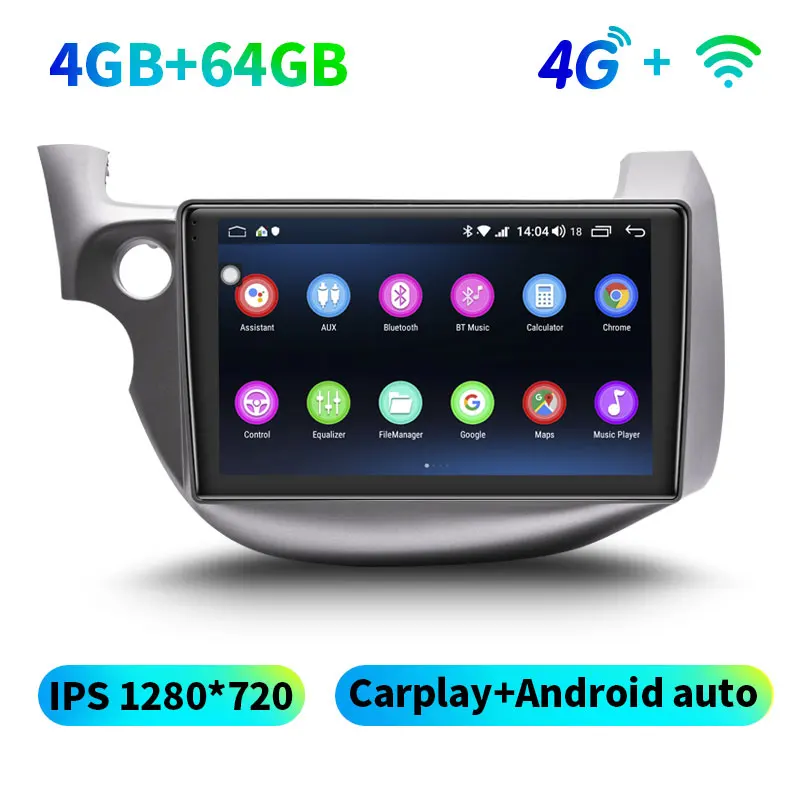 4GB 64GB WITH 4G 1" Android 8,1 2.5D автомобильный dvd wifi 4G SWC для Honda Fit Jazz 2008-2013 мультимедийный плеер головное устройство gps Радио Стерео gps навигация - Цвет: 4GB 64GB WITH 4G