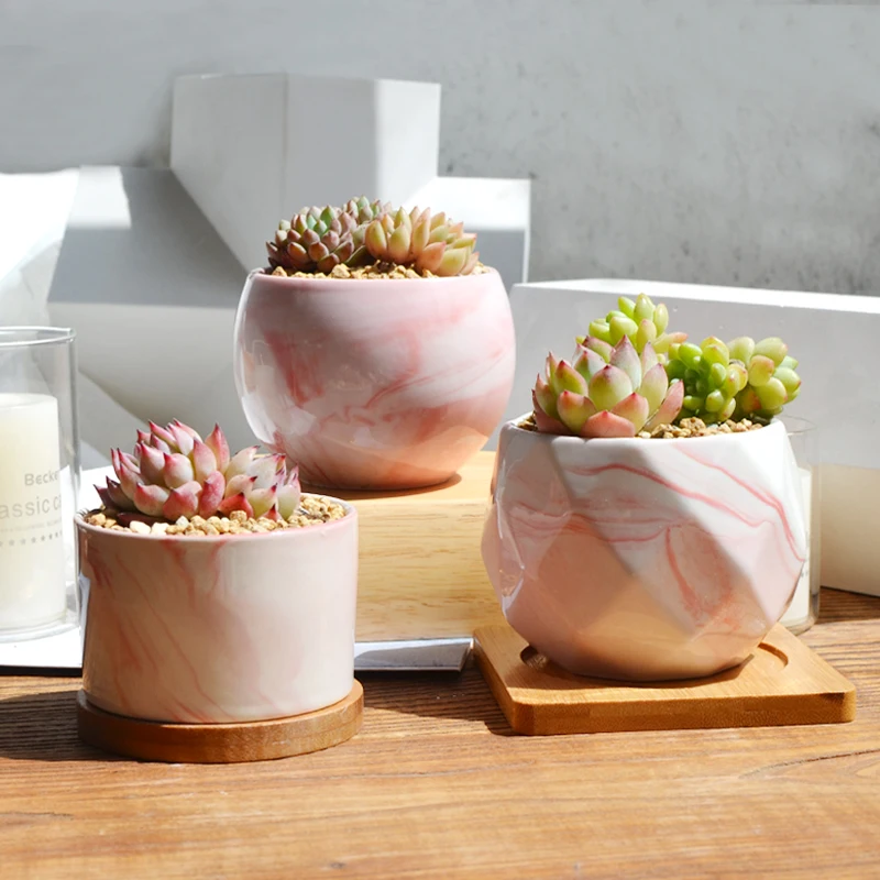 Pink Modern Geometric Pot, Succulent Pot for sale