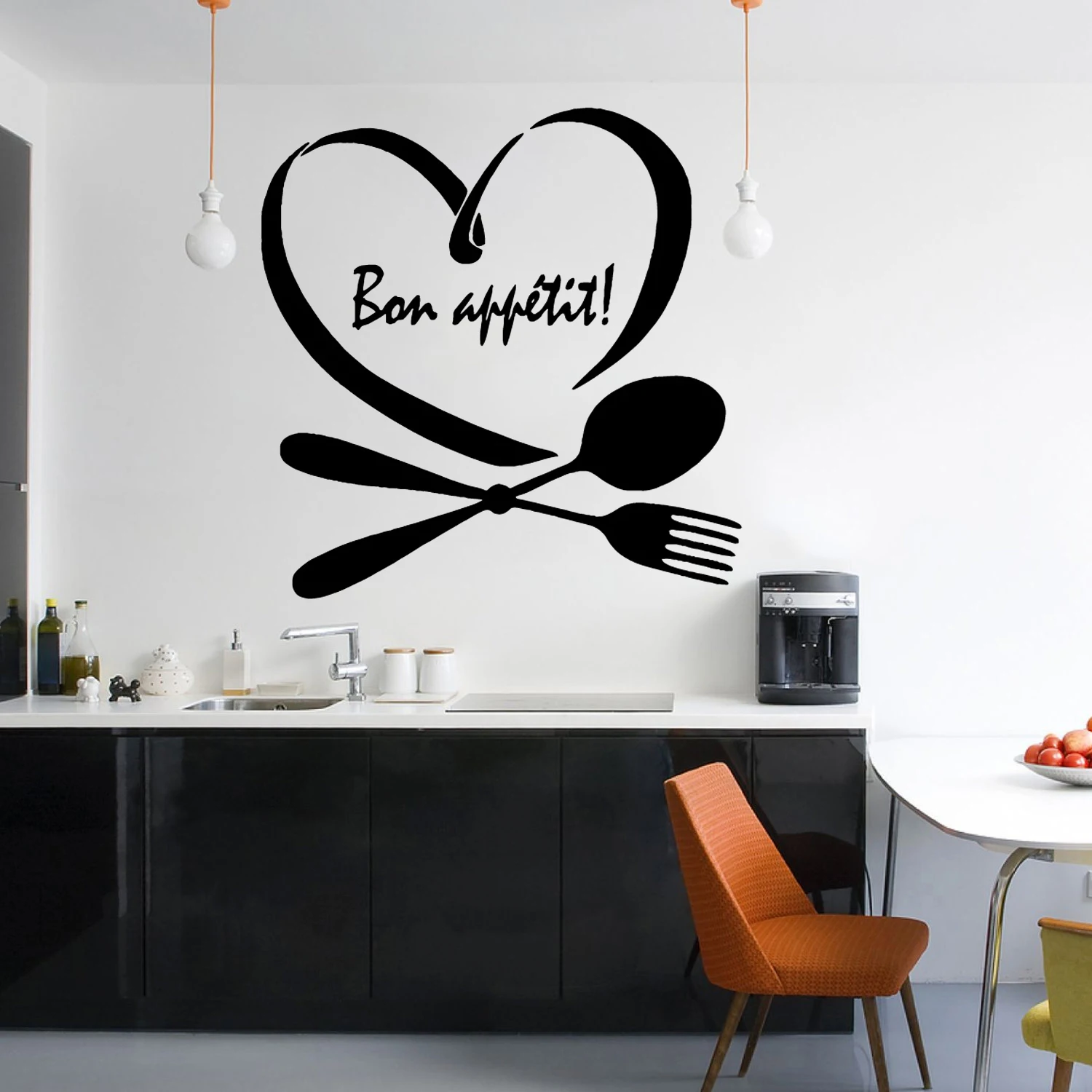 

Removable Diy Kitchen Bon Appetit Vinyl Wall Stickers Waterproof Wallpaper For Home Decoration Art Mural Decals HY1915