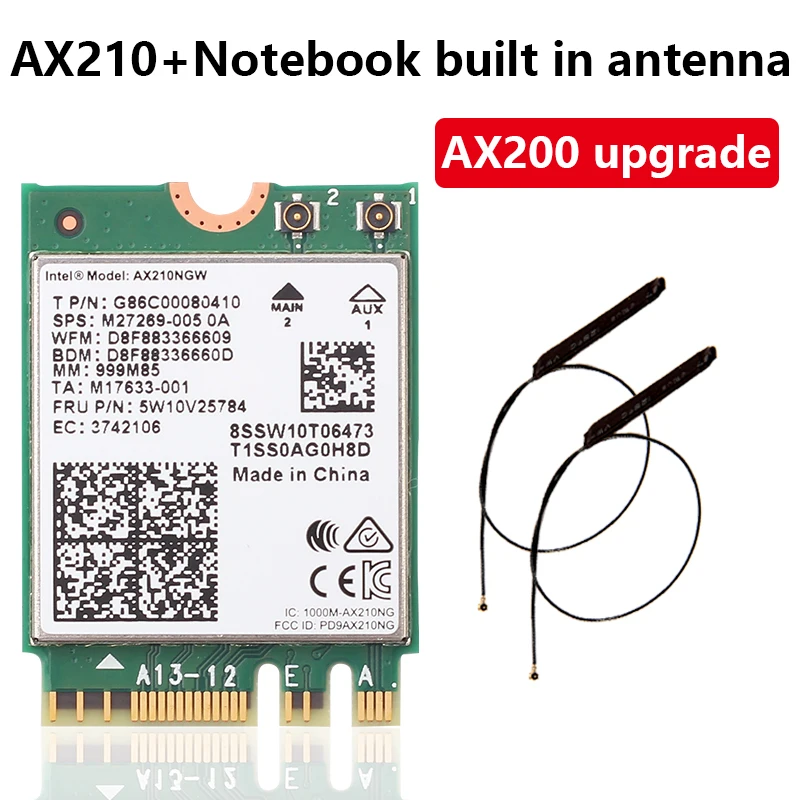 network adapter Trị Ban Nhạc Intel AX210NGW 802.11AX AX200 Nâng Cấp Laptop Card Mạng Không Dây WiFi 6E 5374Mbps Hỗ Trợ 6G Bluetooth 5.2 network card Network Cards