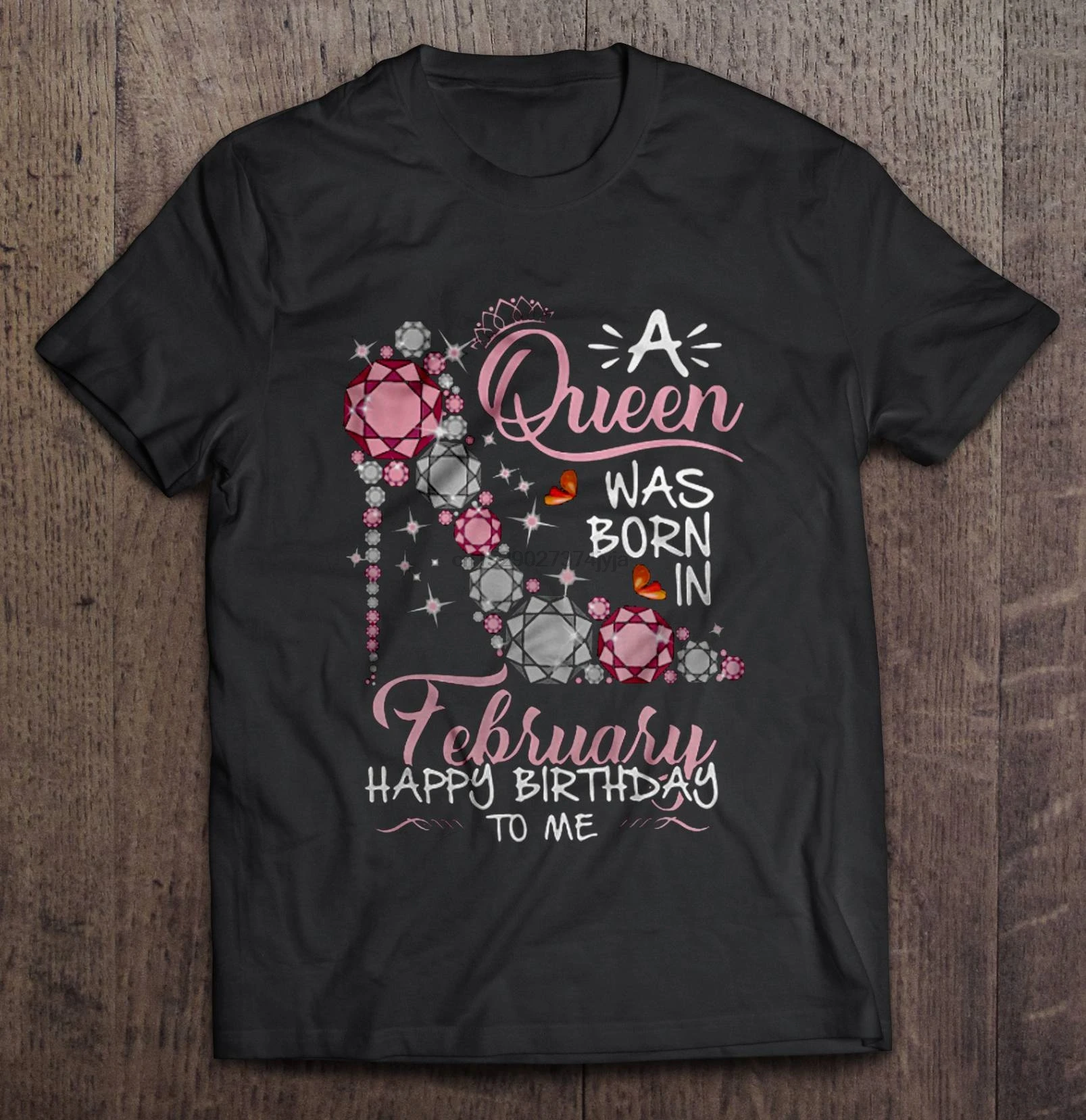 Мужская забавная футболка модная с надписью A Queen Was Born In Февраль днем рождения со