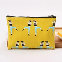 Yellow Холщовый Кошелек для монет, сумки для девочек, органайзер для женщин и мужчин, художественные кошельки, оригинальность, на молнии, для ключей, для мобильного телефона, посылка для монет, посылка - Цвет: Yellow