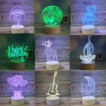 

7 Colorful Touch Night Light Colorful Birthday Gift USB Remote Control Christmas Tree Lamp
