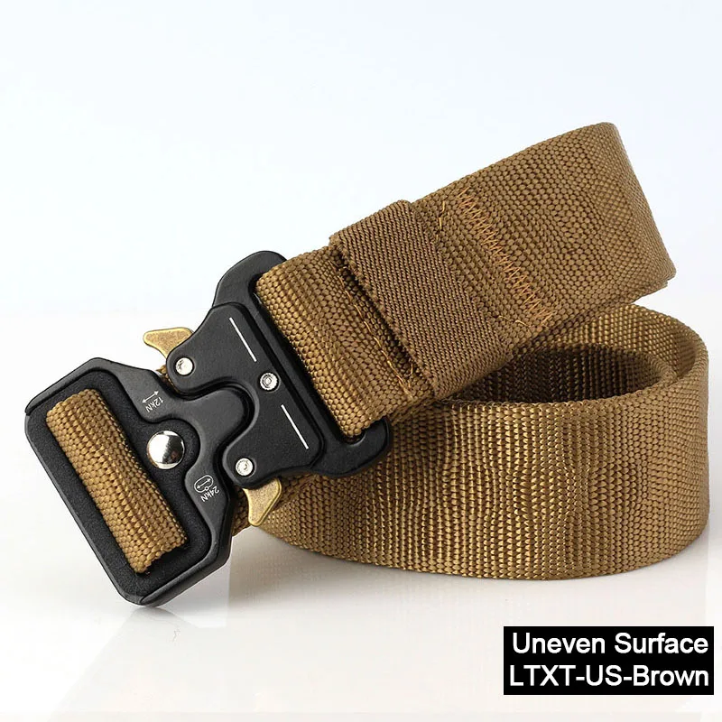 LTXT-US-BROWN LiuWeiShun Heavy Duty Tactical Belts Men Waist Straps Army Military Equipment Hunting Nylon Belts With Znic Alloy Buckle - Цвет: LTXT-US-BROWN