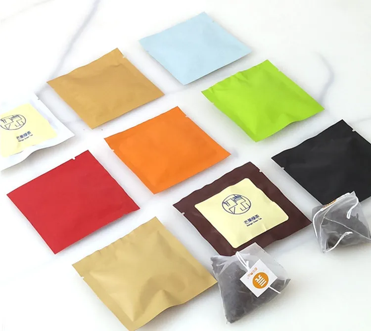 100/500PCS 215g 오픈 탑 알루미늄 호일 포장 백 DIY 파우더 차 설탕 소금 샴푸 열 밀봉 맞춤형 로고 보관 파우치