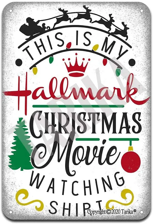 

This is My Hallmark Christmas Movie Watching Shirt 20X30 cm Retro Look Tin Decoration Crafts Sign for Home Kitchen Bathroom Farm