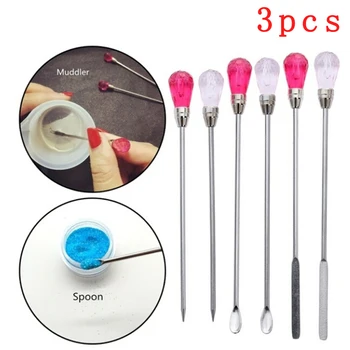 

3Pcs Muddler Poke Needle Spoon Tool Set For Silicone Resin Mold Jewelry Making DIY Craft
