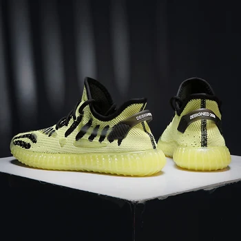 

Loafers Luminous Casual Shoes Men Fashion Breathable Lightweight Mesh Jogging Shoes 2020 New Walking Footwear Summer YOUQIJIA