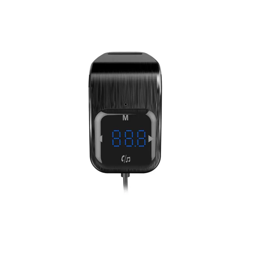 Черный Модный fm-передатчик Bluetooth Автомобильный MP3-плеер беспроводной радио AUX MP3-плеер модулятор с громкой связи с двумя портами usb - Цвет: Черный