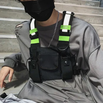 

Hip Hop Street Tactical Vest Bags Women Multi-pocket Function Unisex Chest Bags 2020 New Arrivals Reflective Cross Body Bag Hot