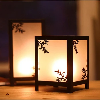 

European Retro Metal Lanterns Nostalgic Wrought Iron Glass Creative candlestic Wind Lamp Tealight Wedding Owl Tea Party W