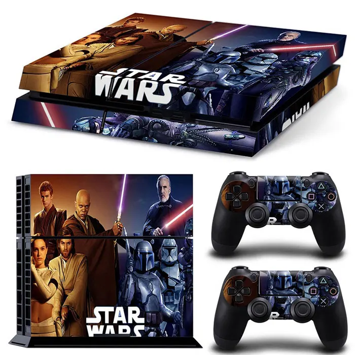 Disney Star Wars Darth Vader Sticker Cover Wrap Protector Skin For PlayStation 4 Console & 2PCS Controller Skin Decal For PS4 