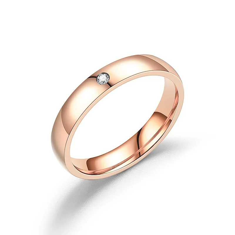 Anéis de aço inoxidável para mulheres simples мкм zircão noivado moda jóias anéis para festa de Casamento masculino - Цвет основного камня: AZ00175