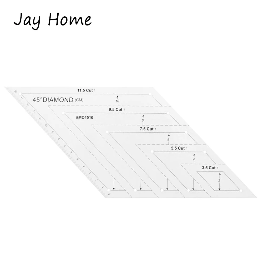 15. Transparent Hexagon Quilting Ruler Template for Home Sewing Tools