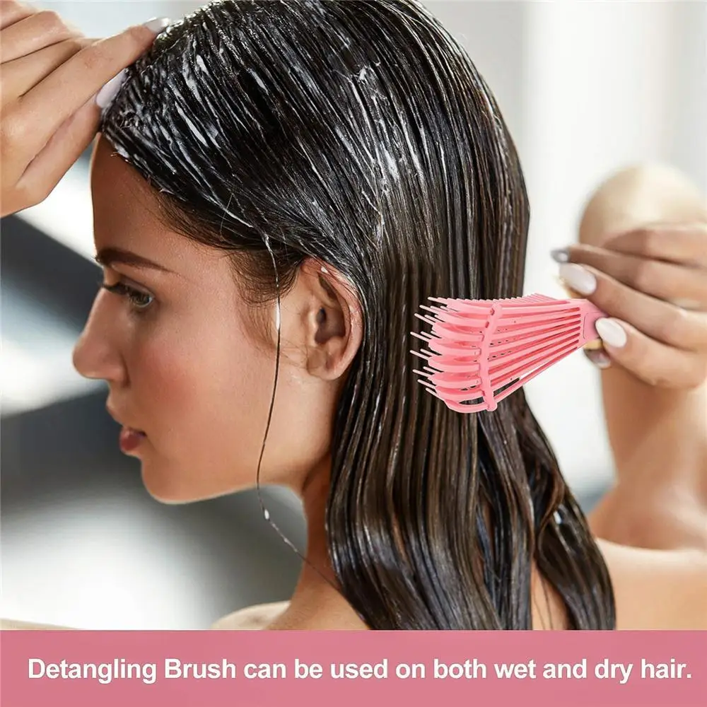 3 Color Women Hair Scalp Massage Comb Bristle ABS Hairbrush Wet Curly Detangle Hair Brush for Salon Hairdressing Styling Tools
