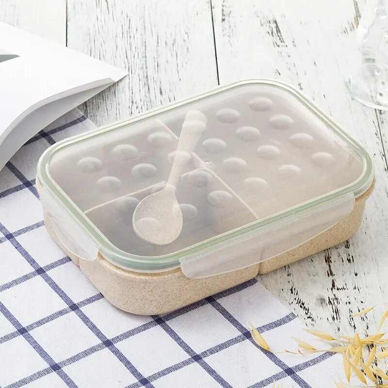 Герметичный независимый сетчатый Ланч-бокс Bento с 3 отделениями для микроволновой печи, Ланч-бокс для детей, портативный контейнер для еды