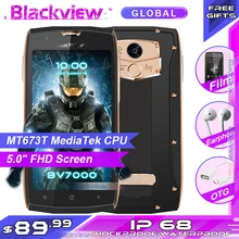 Blackview BV7000 мобильный телефон MT6737T четырехъядерный 5," FHD 2 Гб 16 Гб IP68 Водонепроницаемый ГЛОНАСС NFC 4G отпечаток пальца смартфон