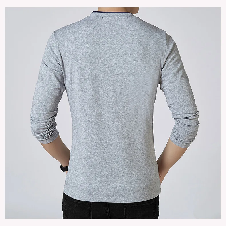 Однотонная повседневная мужская рубашка поло марки с надписью Slim Fit Осень-Зима Поло мужская хлопковая анти-пиллинг длинная футболка без рукавов Поло