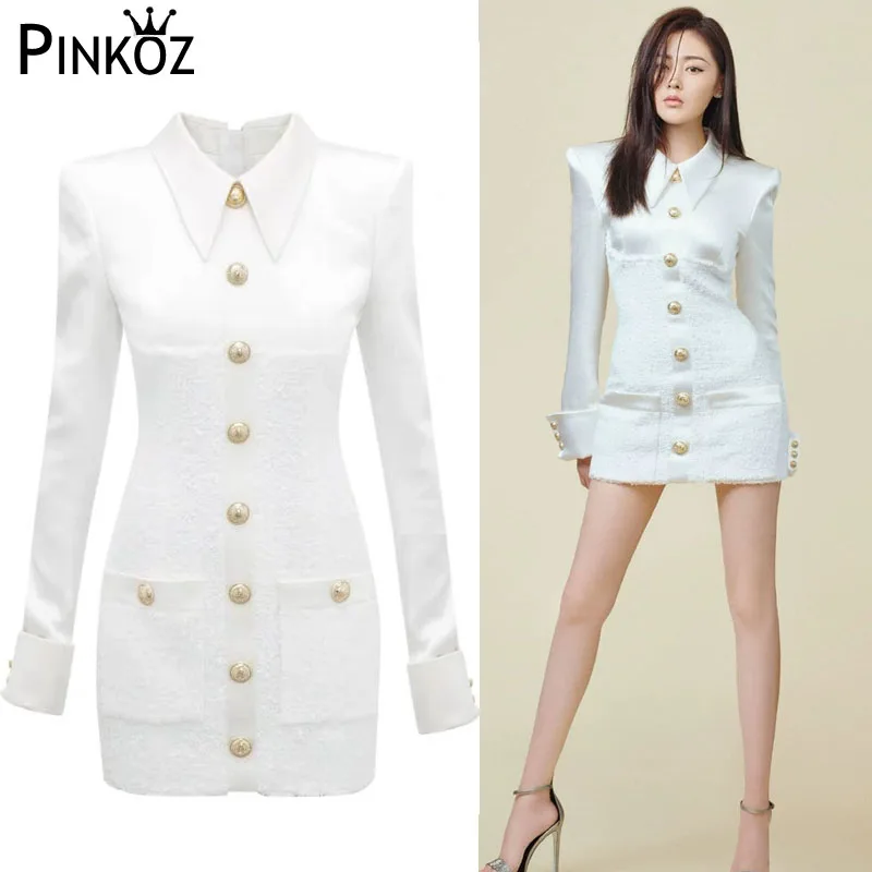 Женское платье-мини с длинным рукавом в винтажном стиле | Женская одежда