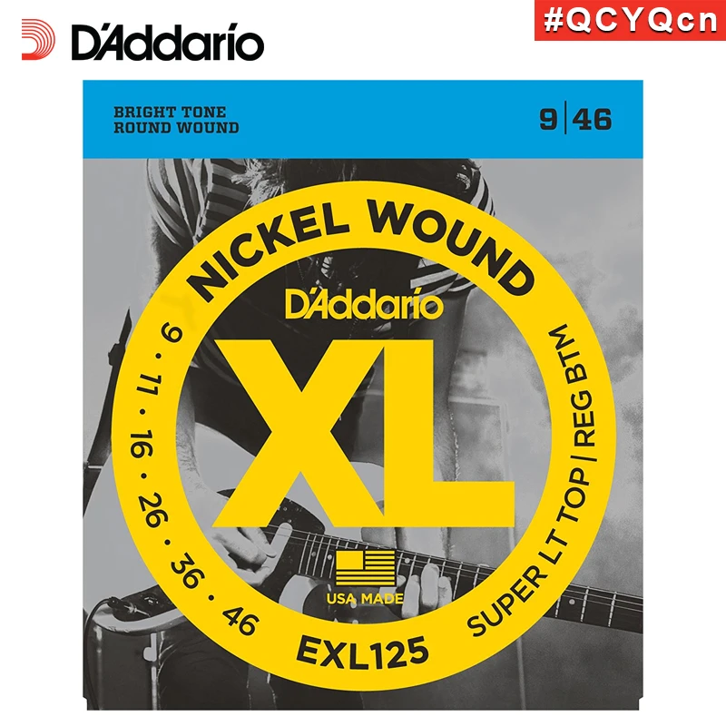 D&#x27Addario Daddario EXL125 American Made Nickel Wound Electric Guitar Strings Super Light Top/ Regular Bottom 9-46 | Спорт и