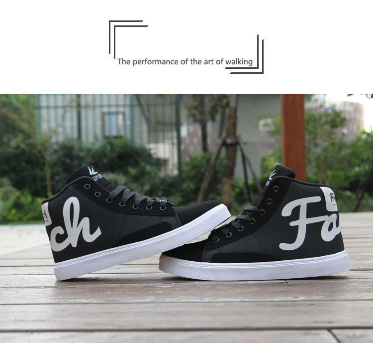 Men's Spring Autumn Shoes Skateboarding Shoes High Top Men British Style Comfortable Sneaker Men's Skateboarding Sneakers Sports