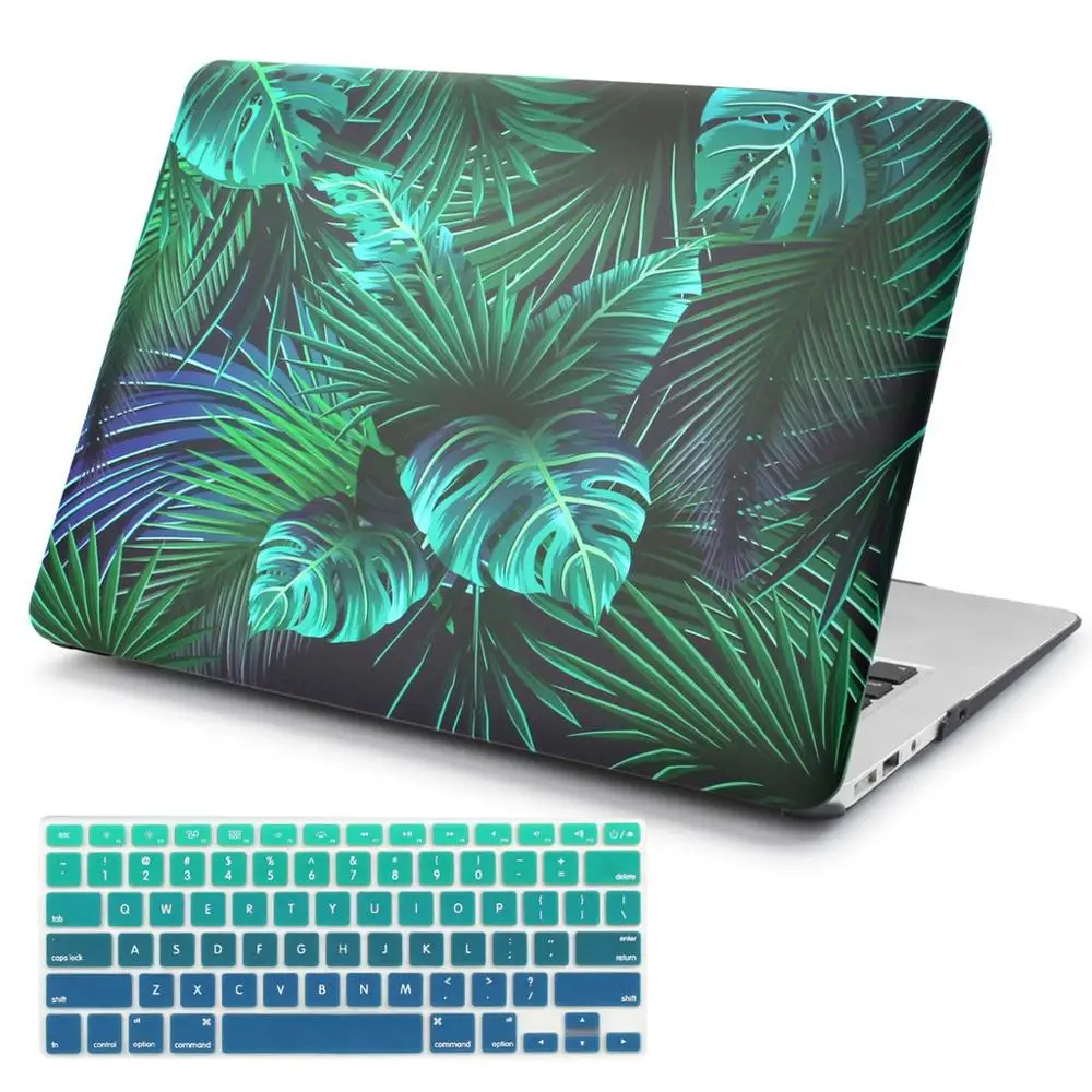 Пластиковый чехол с зелеными листьями и красивыми лепестками для Macbook Air 11 12 13 A1932 Pro 13 15 16 дюймов Touch Bar A2141