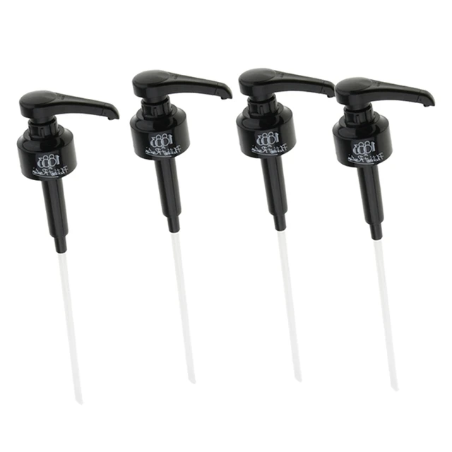 4 Pcs Coffee 1 Liter Dispenser Syrup Pump Black Liquid Dispenser for Monin Syrup 10Ml Juice Bottle Dispenser Pump 1