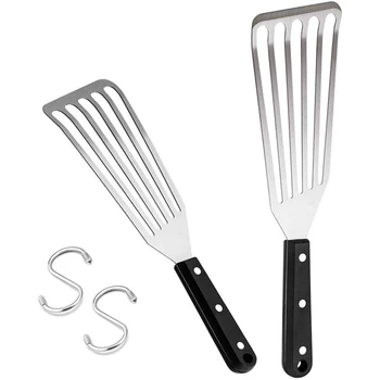 

2 Pcs Fish Spatula,Slotted Spatula with Hook,for Turning,Frying and Grilling,Spatula Suitable for Kitchen Cooking
