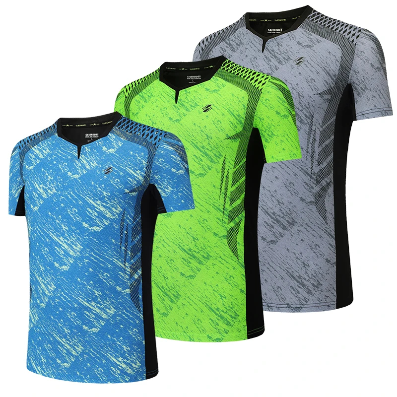 Men Sports Badminton Tennis Shirts Quick Dry