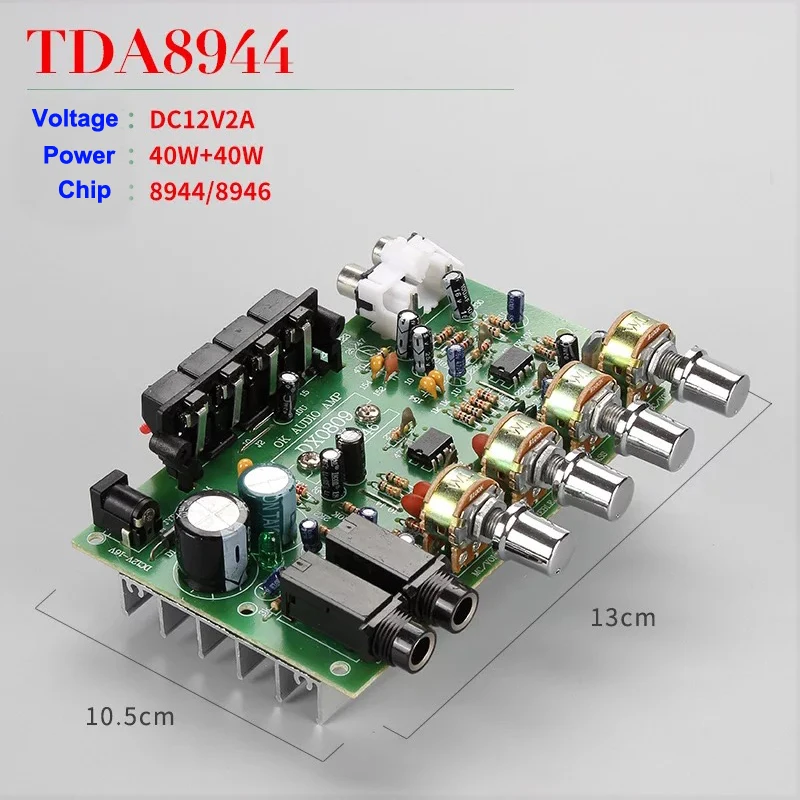 

40W+40W TDA8944 Stereo Audio Amplifier Board Digital microphone amplifier Car amp Tone Control Speaker karaoke amplifier