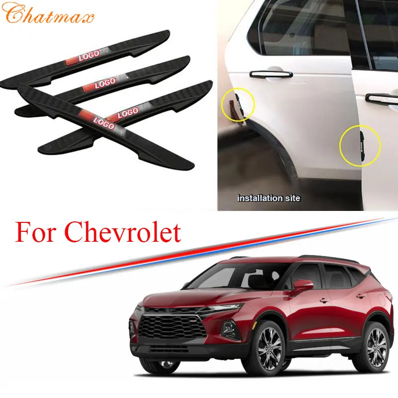 

For Chevrolet Cruze Malibu Explorer SS 4Pcs PVC Car Anti-Collision Strip Car Door Bumper Trim Protector Cover With car Logo