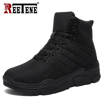 

REETENE Tactical Boots Men Casual New Boots Mans Footwear Men Warm Comfortable Fashion Snow Boots Zapatos Ankle Lace-Up Boot