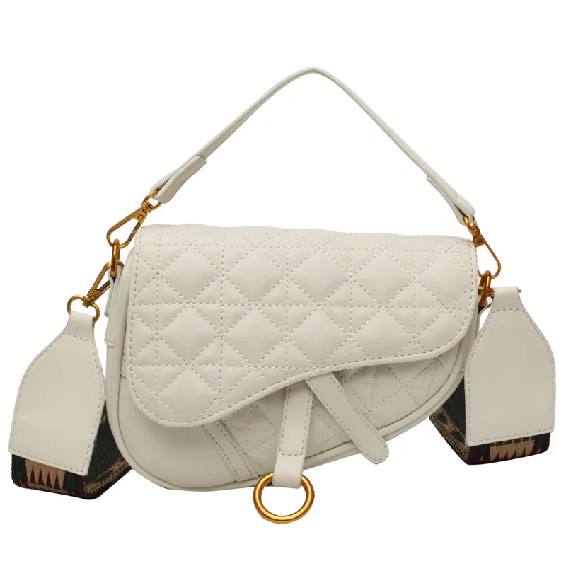

Wide shoulder straps Saddle bag PU+Synthetic leather cross-body bag woman Package cover bags Famous designer shoulder handbags