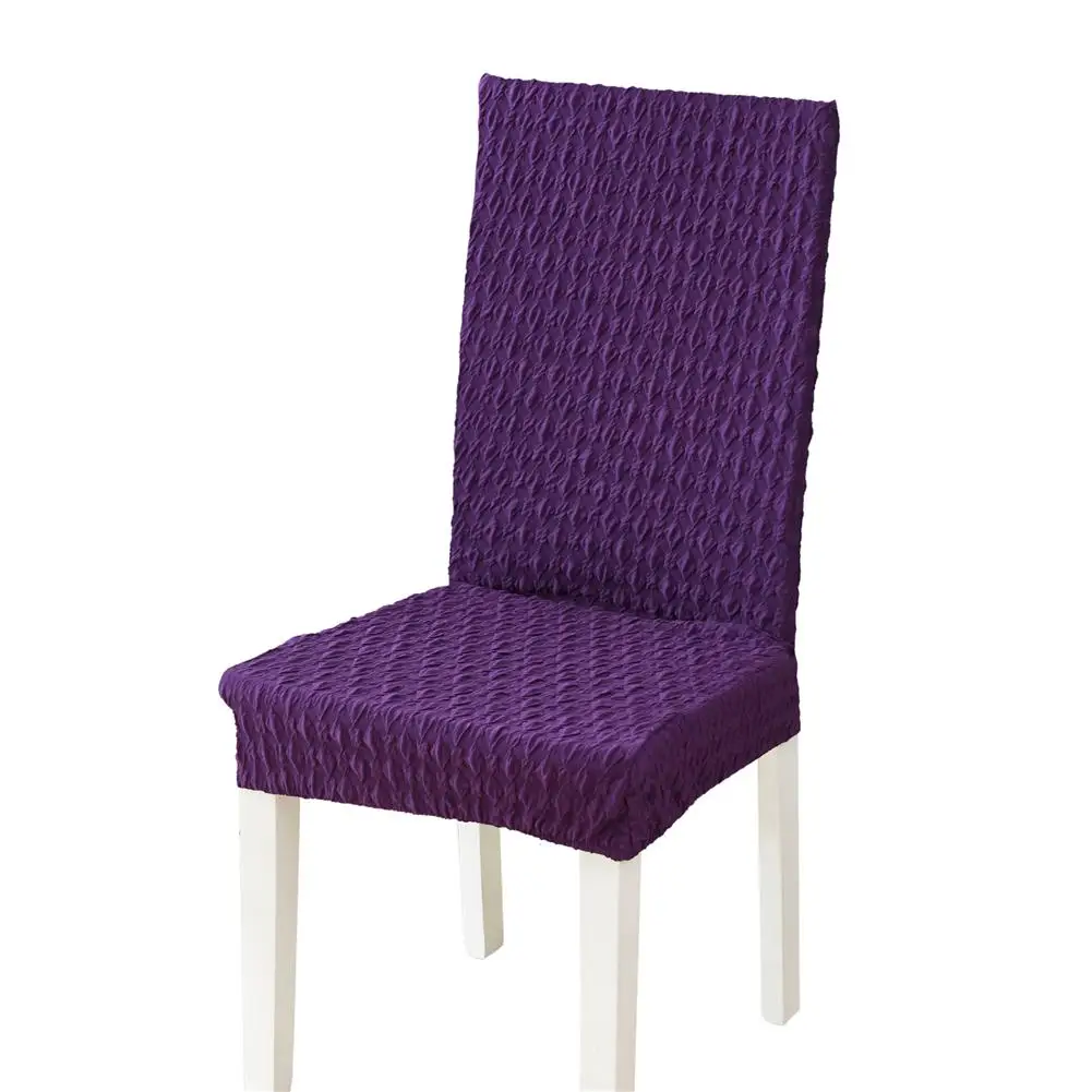 purple 1pcs Однотонные эластичные чехлы на стулья из спандекса для свадебного банкета, вечерние чехлы на стулья для столовой, Защитные чехлы для мебели - Цвет: purple 1pcs