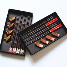 8 шт. подарок на новоселье упаковка 4 палочки 4 Держатели палочек для еды ручной работы Японский Натуральный Деревянный палочки для еды набор