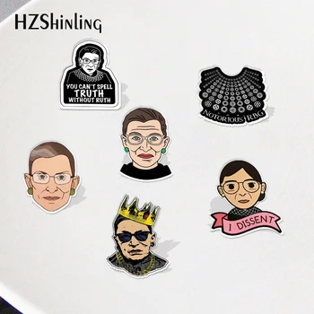 

2020 Ruth Bader Ginsburg Acrylic Shrinky Dinks Lapel Pins RBG Resin Epoxy Pins Jewelry Deco Accessories