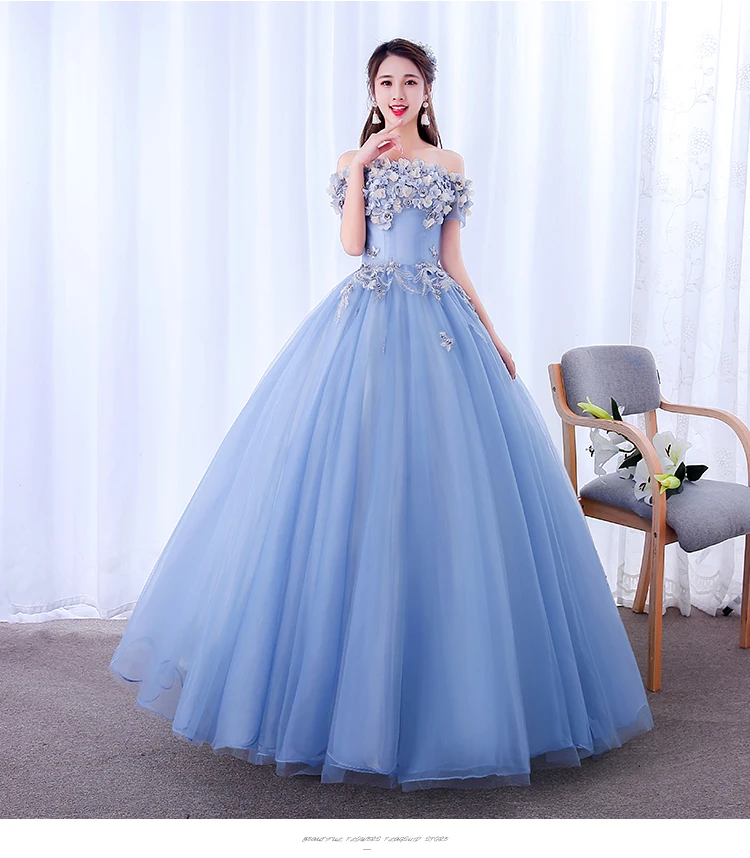 Quinceanera Dresses Gryffon Classic Party Prom Ball Gown Off The Shoulder Sweet Floral Print Vestidos Plus Size