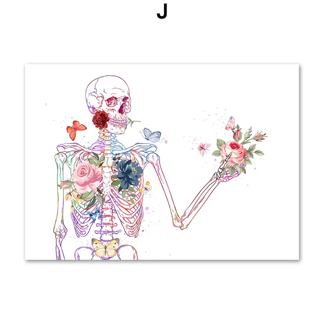 Flower Foot Bone Anatomy Wall Art Canvas Painting Nordic Posters and Prints Doctors Decorated Wall Pictures 10