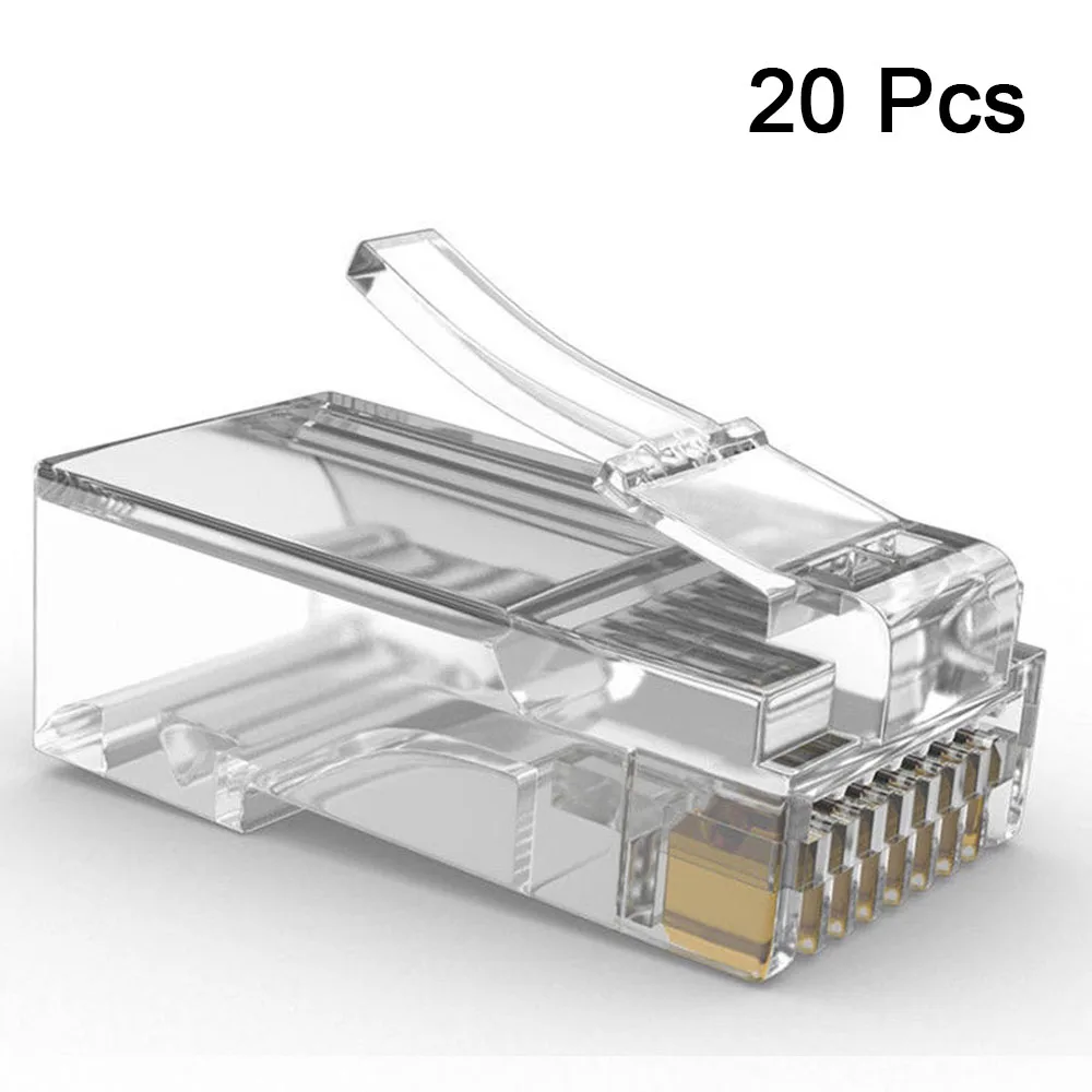 20 шт. разъем универсальный прозрачный Cat5 RJ45 8P8C модульный Ethernet Кабельный оптовая