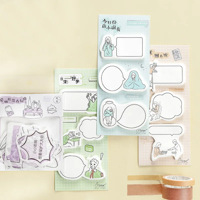 

60 Sheets Cute Memo Pad Simple Dialog Box Sticky Notes Message Label Stickers Notepad For Kids School Office Stationery Supplies
