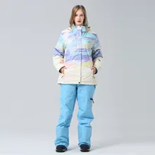2021 Warm Women Ski Suits Winter Hooded Jackets Overalls Female Snow Sets Waterproof Outdoor Woman Snowboard costume Clothes