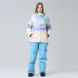 2021 Warm Women Ski Suits Winter Hooded Jackets Overalls Female Snow Sets Waterproof Outdoor Woman Snowboard costume Clothes