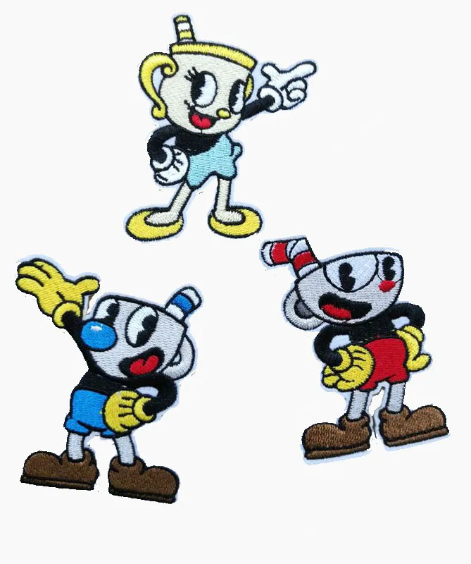 

Cuphead iron on patches game cloth badge embroidery Clothing accessories