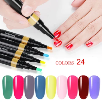 

1pcs One Step 3 In 1 Nail Polish Pen 24 Colors Nail Painting Varnish UV Gel Nail Polish Easy To Use Not Need Base Top Coat Prime