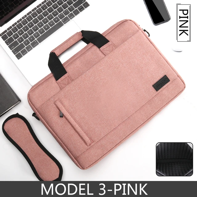 Laptop bag Sleeve Case Shoulder handBag Notebook pouch Briefcases For 13 14 15 15.6 17 inch Macbook Air Pro HP Huawei Asus Dell MODEL 3-PINK